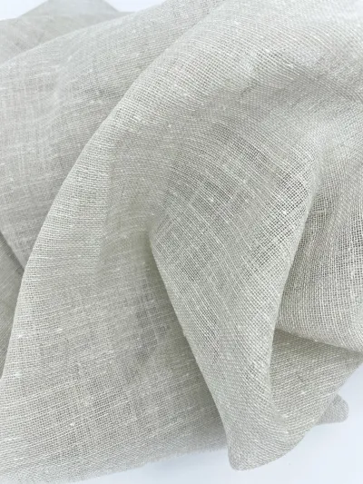 Sérsaumuð þunn hörgardína Innbyggt Wave - 150 / Sand