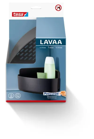 Sturtukarfa í horn Tesa Lavaa 20x20x13cm svört