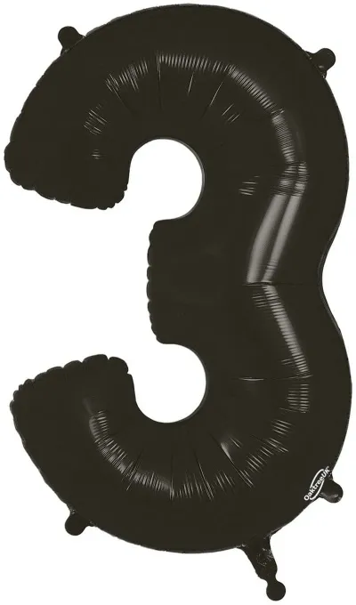 Stórar svartar tölustafablöðrur, 86m - 3