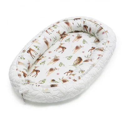 Bambus Ungbarnahreiður Deluxe  - White Fawns