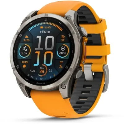 Garmin Fenix 8 47mm AMOLED Sapphire - Appelsínugult