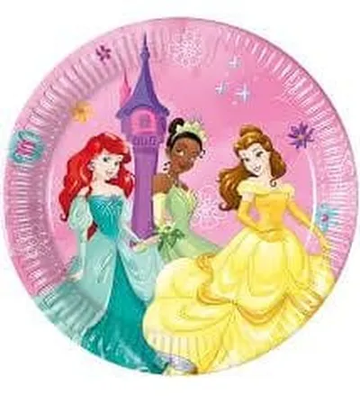 Disney prinsessu diskar- 19,5cm 8stk í pakka
