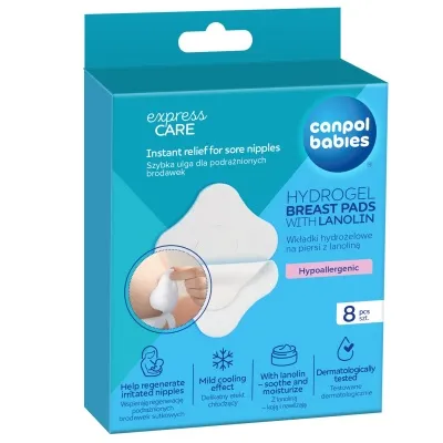Hydrogel Soothing Breast Pads with Lanolin - 8 pcs