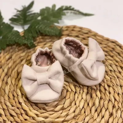 Ungbarna skór með ull – LJÓS BLEIKIR/BEIGE