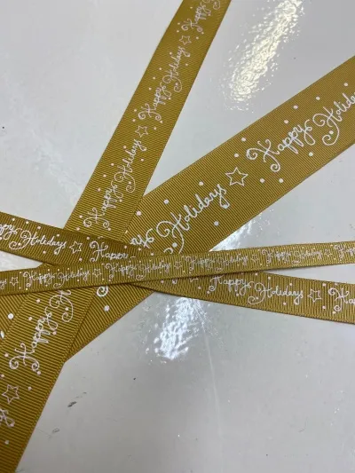 Jólaborðar - Gull - 16mm