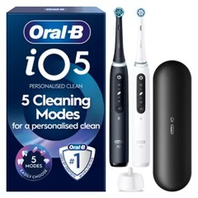 Oral B - iO5 Electric Toothbrush - Black &amp; White - 2-Pack