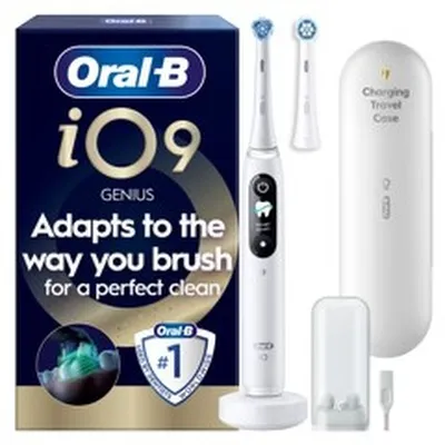 Oral B -  iO9 Electric Toothbrush - White - 2 Brush Head, Charging Travel Case