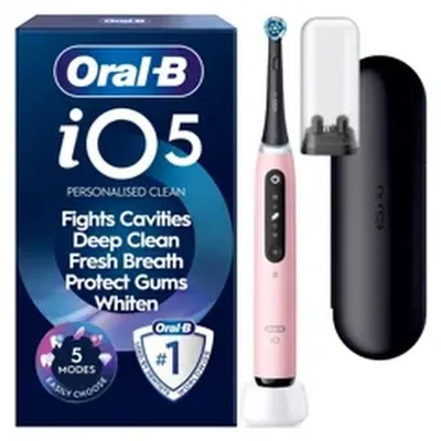 Oral B - iO5 Electric Toothbrush - Pink - 1 Brush Head, Premium Travel Case