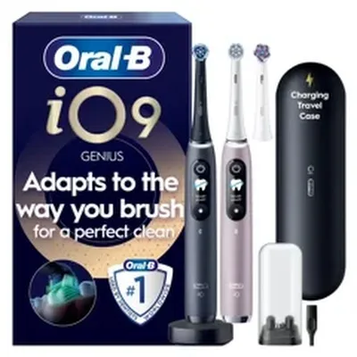 Oral B - iO9 Electric Toothbrush - Black &amp; Rose - 2-Pack