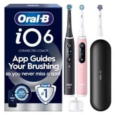 Oral B - iO6 Electric Toothbrush 2-Pack - Black &amp; Pink