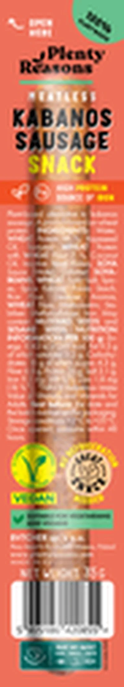 Plenty Reasons vegan kabanos snakkpylsur