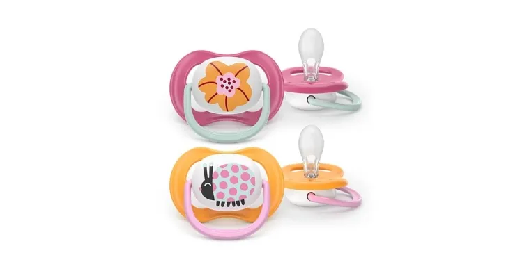 Philips-AVENT Snuð Ultra Air 6-18 mánaða 2stk bleikt/appelsínugult