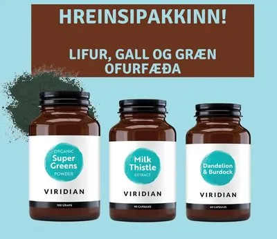 HREINSI pakki. Lifur, gall og græn ofurfæða. 15% afsláttur saman.