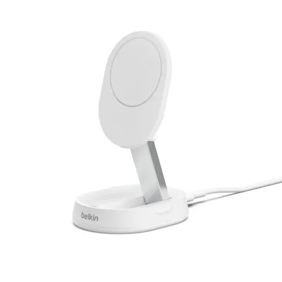 Belkin BoostCharge 2in1 15W þráðlaus hleðslustandur hvítur