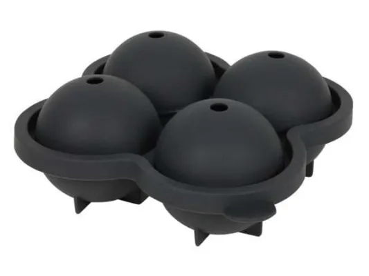 Hit Ísmolaform sílikon 4 kúlur 15,5x15,5cm black