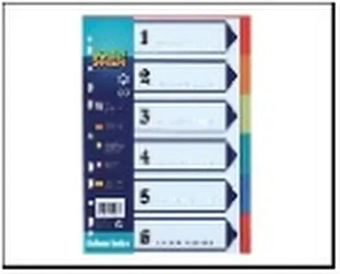 Milliblöð A4 1-6 plast litir