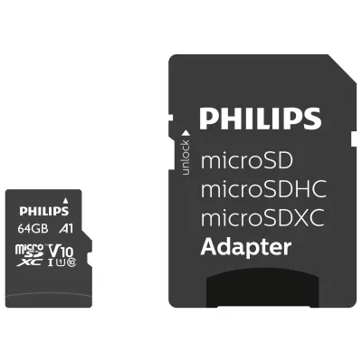 Philips MicroSDXC kort, 64Gb – FM64MP45B/00