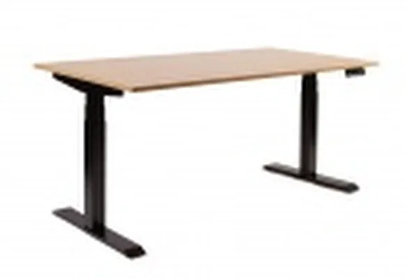 Stand-Up - Rafhækkanlegt skrifborð - 180x80 eikarplata - svört grind