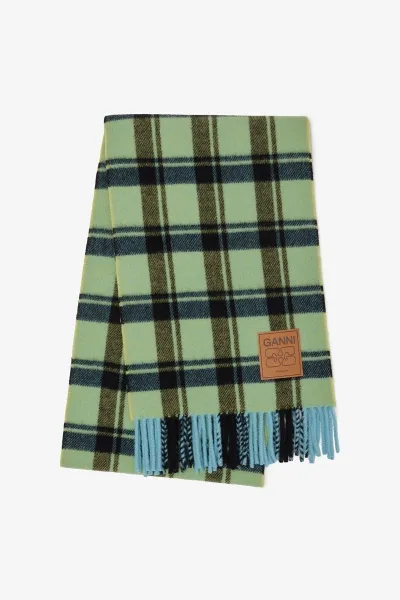 GANNI Double Face Wool Check trefill