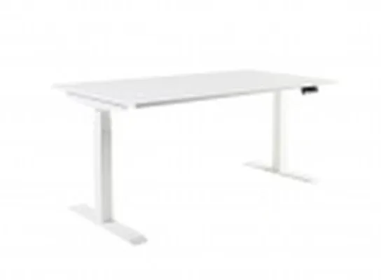 Stand-Up - Rafhækkanlegt skrifborð - 180x80 hvítt harðplast - hvít grind