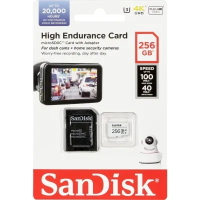 Sandisk High Endurance microSD skort, 256Gb – SDSQQNR-256G