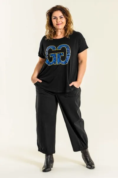 Gozzip - Gitte stuttermabolur GG - L=50/52 / Svartur