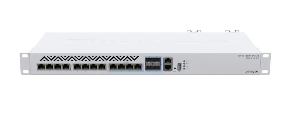 Mikrotik Switch/Router 4 port 10G, 8 port 1G og 4 sfp+ – CRS312-4C+8XG-RM