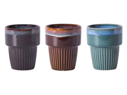 Hit Krús 200ml Rib leir 3 mismunandi litir 1stk