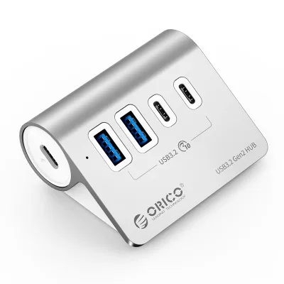 B-vara: ORICO 4-porta USB3.0 (2 Type-A + 2 Type-C) fjöltengi í álhúsi (Opin pakkning)