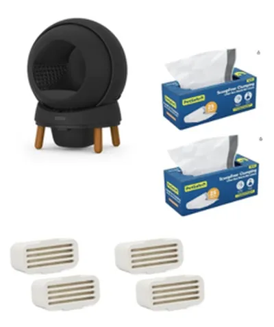Petsafe - Ecom Smartspin Auto catLitter Box robot &amp; acessories - Black