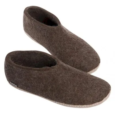 Glerups Ullarfiltskór brúnir stærð 42