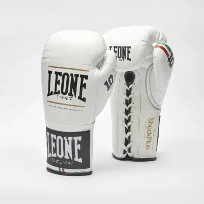 Leone Shock Plus Pro Boxhanskar - Hvítir - 10oz