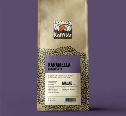 Karamellu kaffi 250g malað