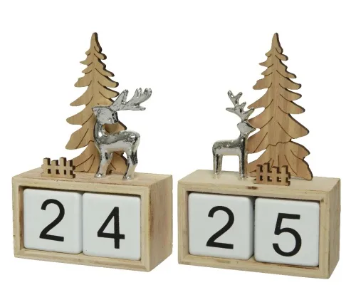 Jóladagatal Hreindýr 2-teg. 11x16cm. (48