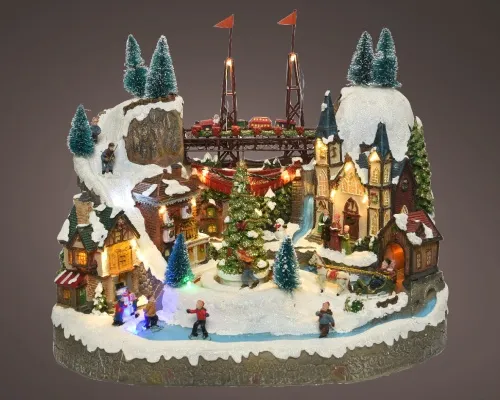 LED Jólaland Village 39x32cm. (1)