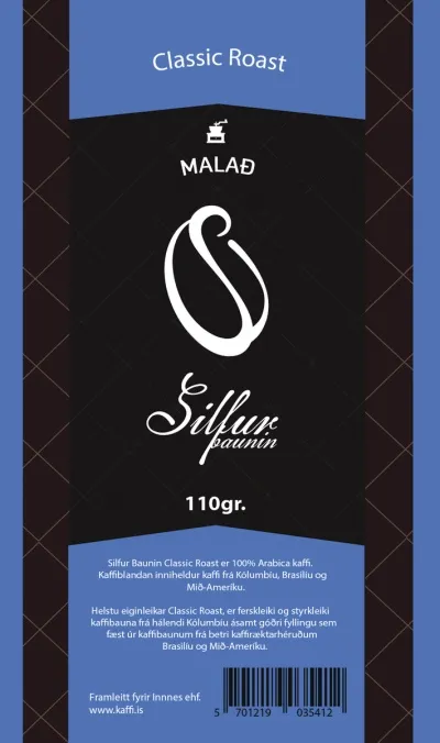 Silfur Classic Roast Malað Skammtakaffi