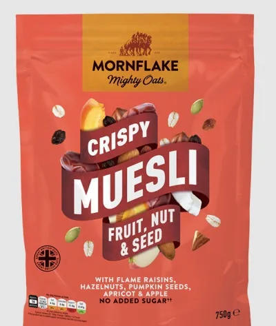 Múslí MF Crispy m/ ávöxtum, hnetum og fræjum Vegan 750g