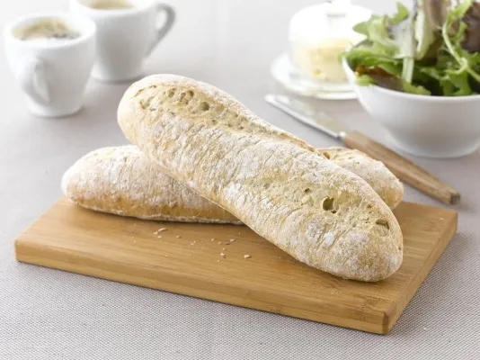 Baguelino samlokubrauð ljóst með kornum 60x125g