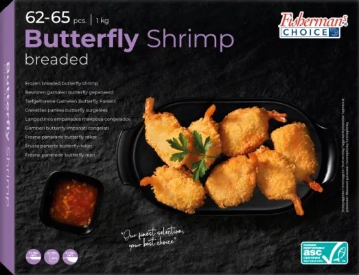 Butterfly rækjur í raspi 62-65stk 1kg