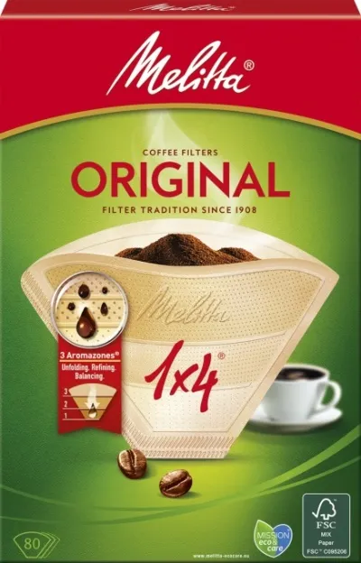 Kaffifilter 1X4 brúnn 80stk