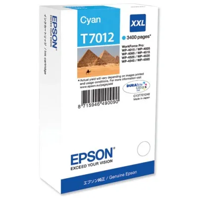 Epson Pyramid T7012 XXL (Prentar: 3,400 síður) XL blátt blekhylki