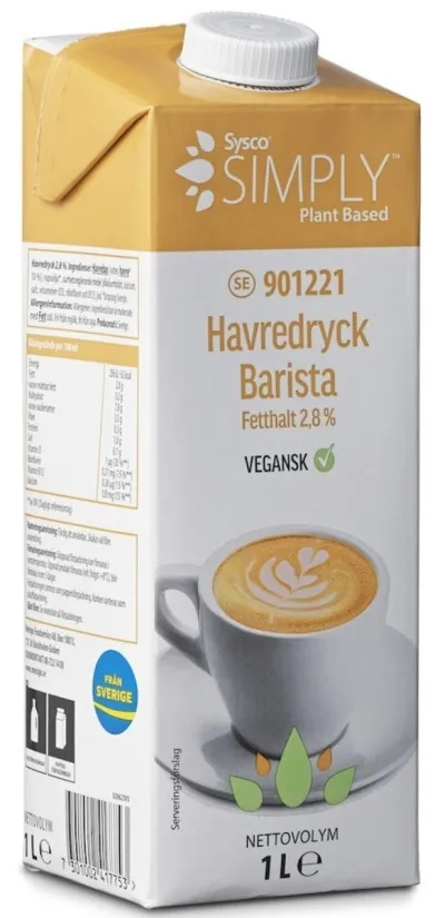 Haframjólk Sysco Barista 6x1L Sysco 901221