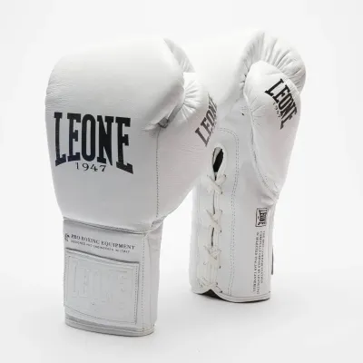 Leone The Greatest Boxhanskar reimdir - Hvítir - 16oz