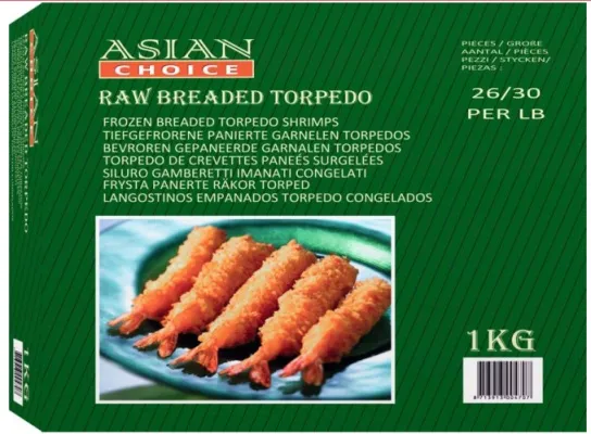 Torpedo rækjur í raspi  62-66stk 1kg