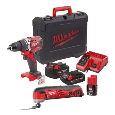 Sett M18CBLPD-422 + fjölnota C12MT-0, rafhlaða M12- 2ah