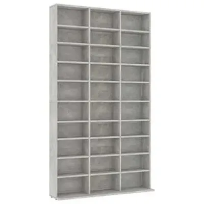 vidaXL Geisladiskaskápur Steypugrár 102x16x177,5 cm Samsettur Viður