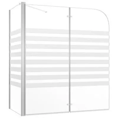 vidaXL Baðþil 120x68x130 cm Hert Gler Röndótt