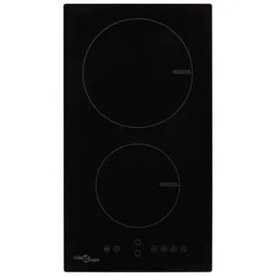 vidaXL Spanhelluborð með 2 Brennurum Snertistýring Gler 3500 W