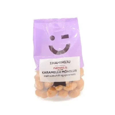 Caramel Almonds with Chocolate & Sea salt / Karamellu möndlur 150 gr.