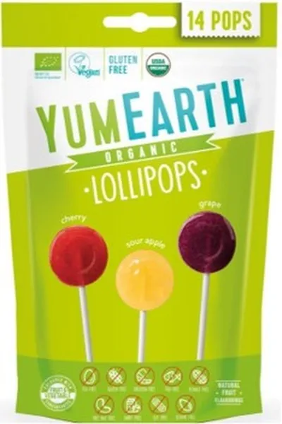 YumEarth Lífrænnir Súrir sleikjóar 14stk